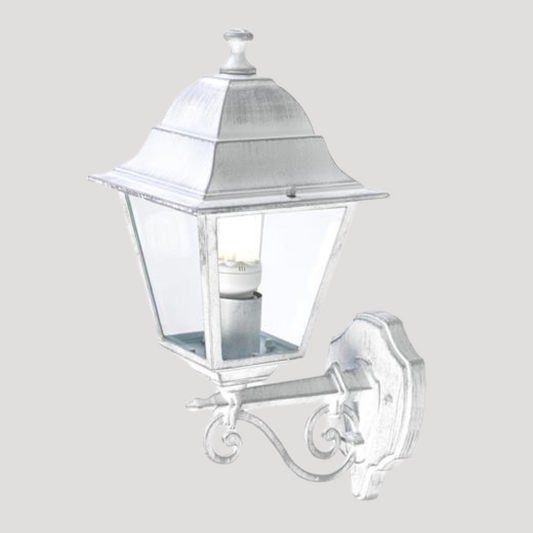 Lampada da esterno applique da giardino modello chloe basso bianco