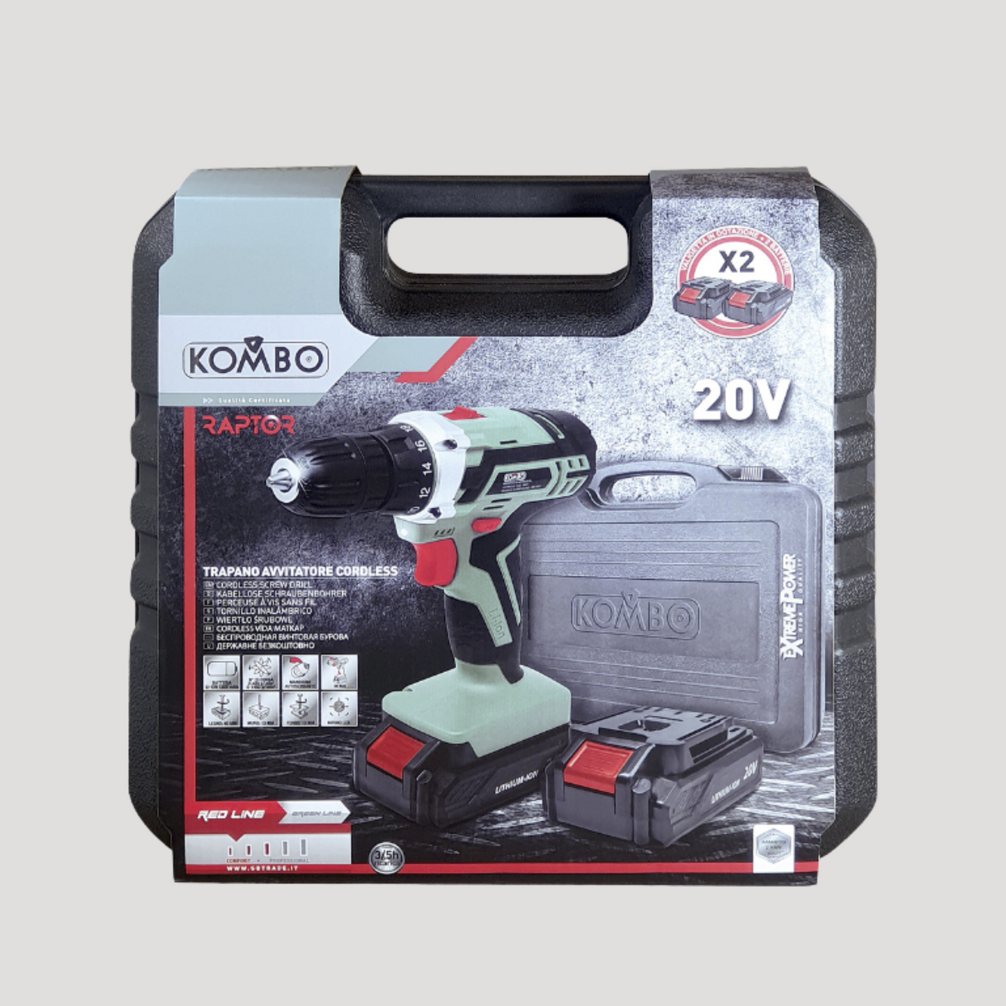 Trapano avvitatore kombo kit 2 batterie 20 volt