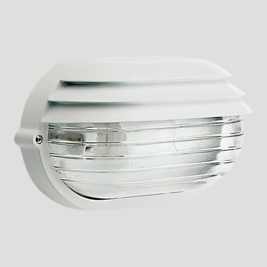 Lampada da esterno a palpebra ovale cm: 21,9x11x5 nero/bianco