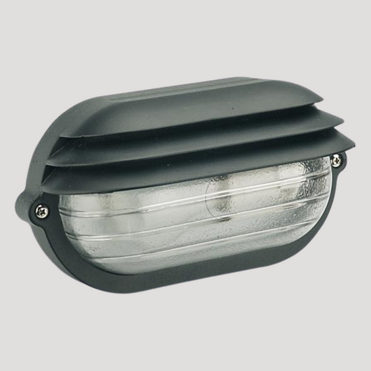 Lampada da esterno ovale cm: 28,7x16,9 nero/bianco