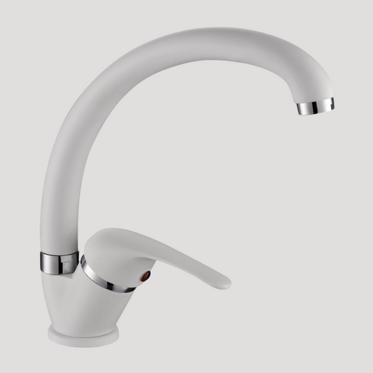 Rubinetto miscelatore monocomando per lavello serie sei bianco