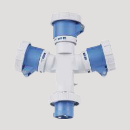 Moltiplicatore da spina industriale 230V 2P+T a 3 prese industriali 230V 2P+T, 16A, IP54